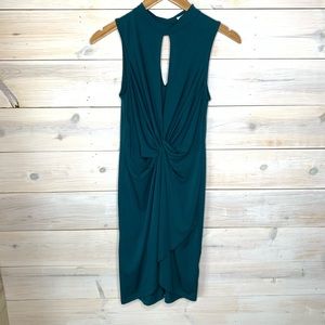 Charlotte Russe Emerald Green Bodycon Dress with Keyhole Neckline